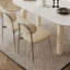 Ensemble de table de salle à manger ovale crème-107552252
