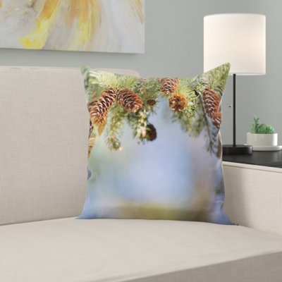 Pine Cones Square Pillow Cover and Insert
