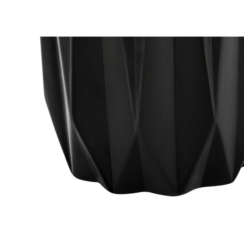 25" Black Ceramic Table Lamp with Ivory Linen Shade