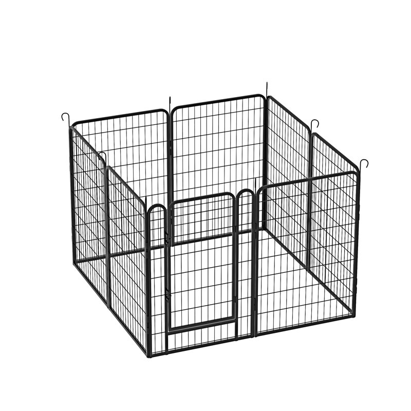 Parc pour enfants 8 panneaux en métal robuste avec porte, H 39,37 po x l 52,36 po x P 52,36 po