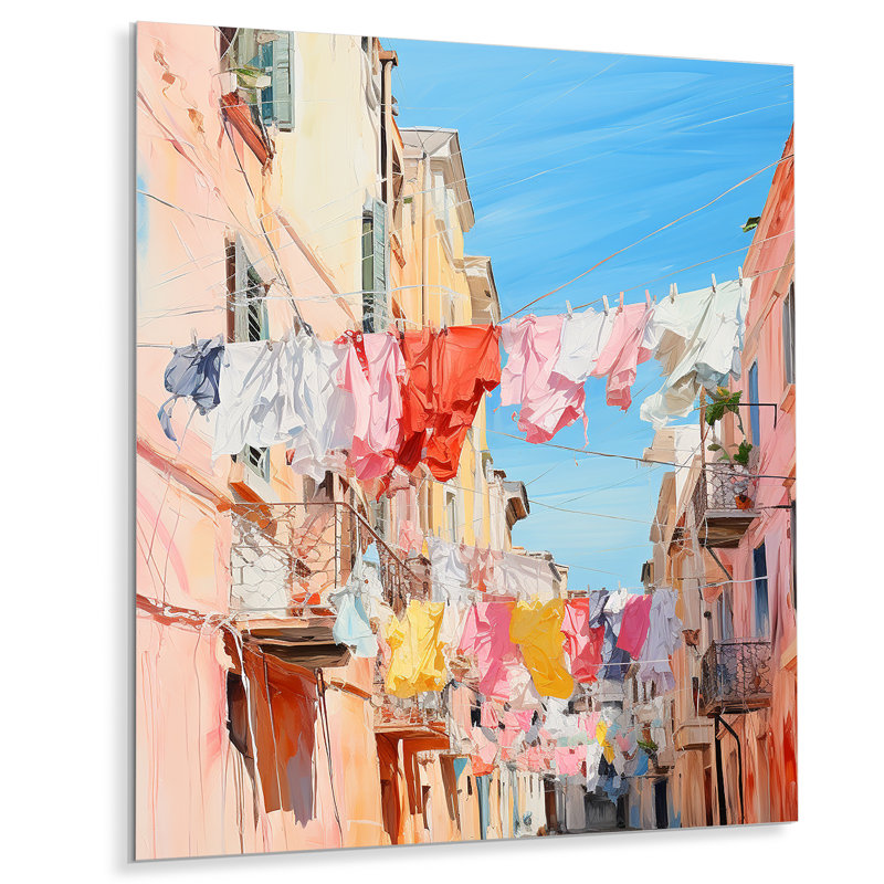 Plastel Laundry Laundry In City - Art mural en métal Laundry, H 20 po x l 12 po x P 1 po