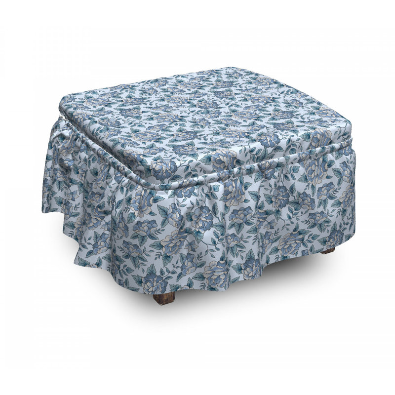Housse pour repose-pieds fleurs en fleur