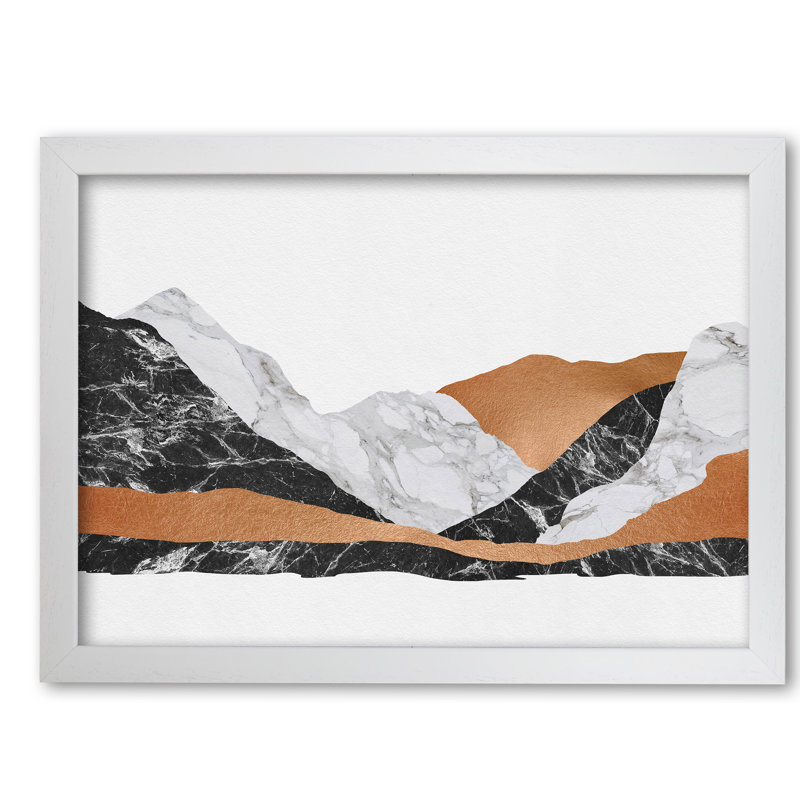 Marble Landscape I - Print, 21 cm H x 30 cm W x 5 cm D, White Grain Frame