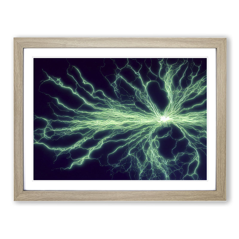 XH1022-3009X Electricity Art Vol.3 - Single Picture Frame Print, 34cm H x 46cm W x 2cm D, Oak