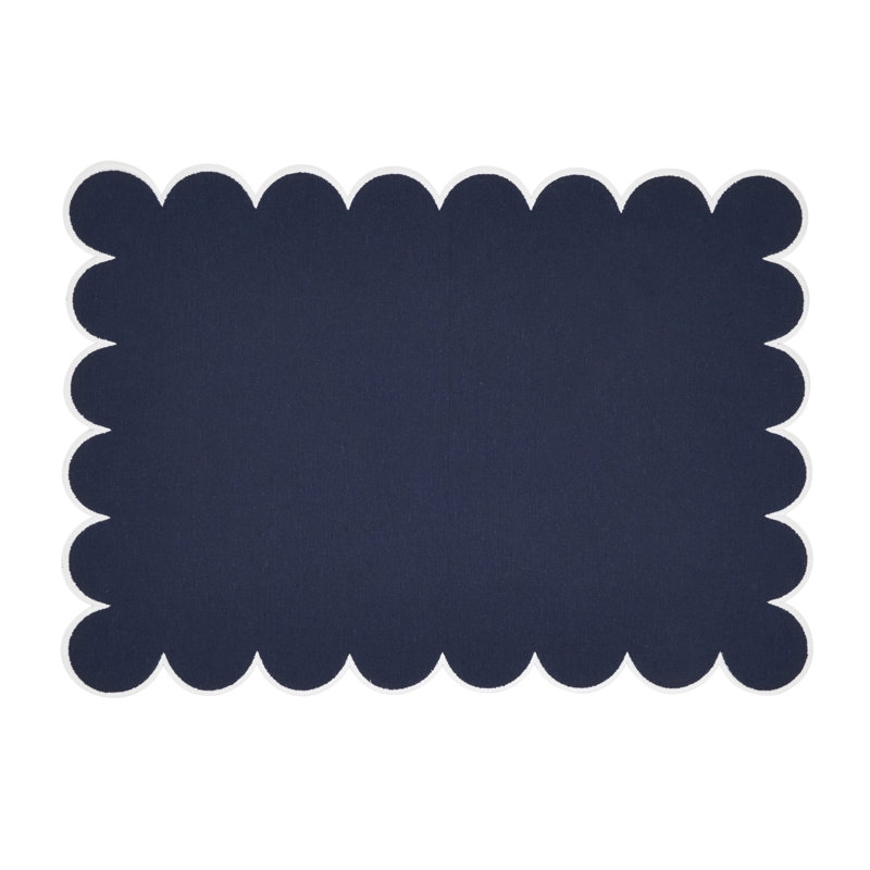 Napperons rectangulaires 100% coton Paddock, Marine