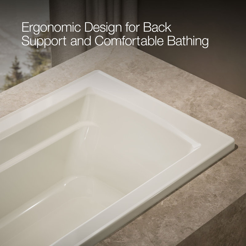 Archer Drop-In Bath with Reversible Drain, Biscuit