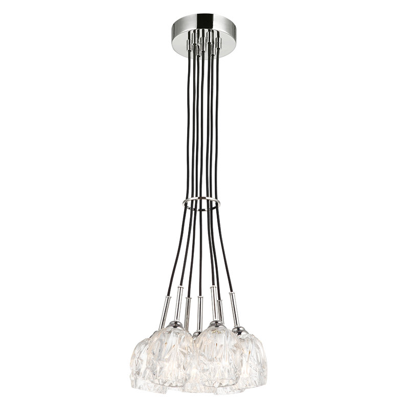 Tyne 7 - Light Polished Nickel Cluster Pendant