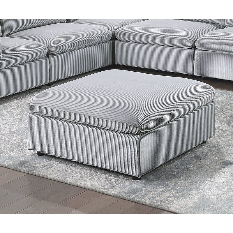 Repose-pieds en velours côtelé 1pc, Gris