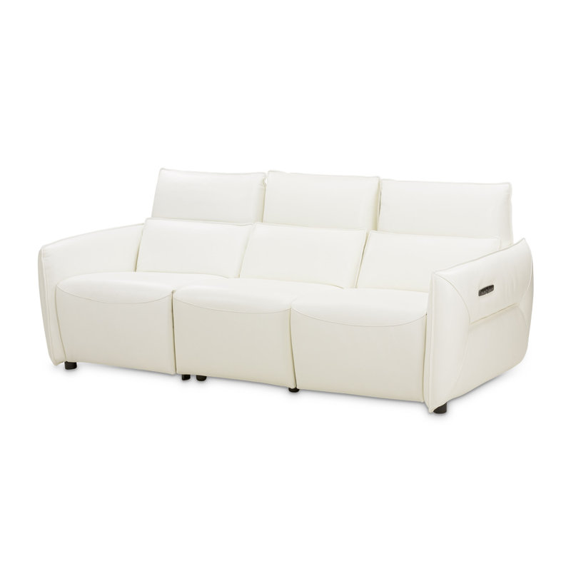 Mia Bella 94.5'' Recessed Arm Reclining Loveseat, White