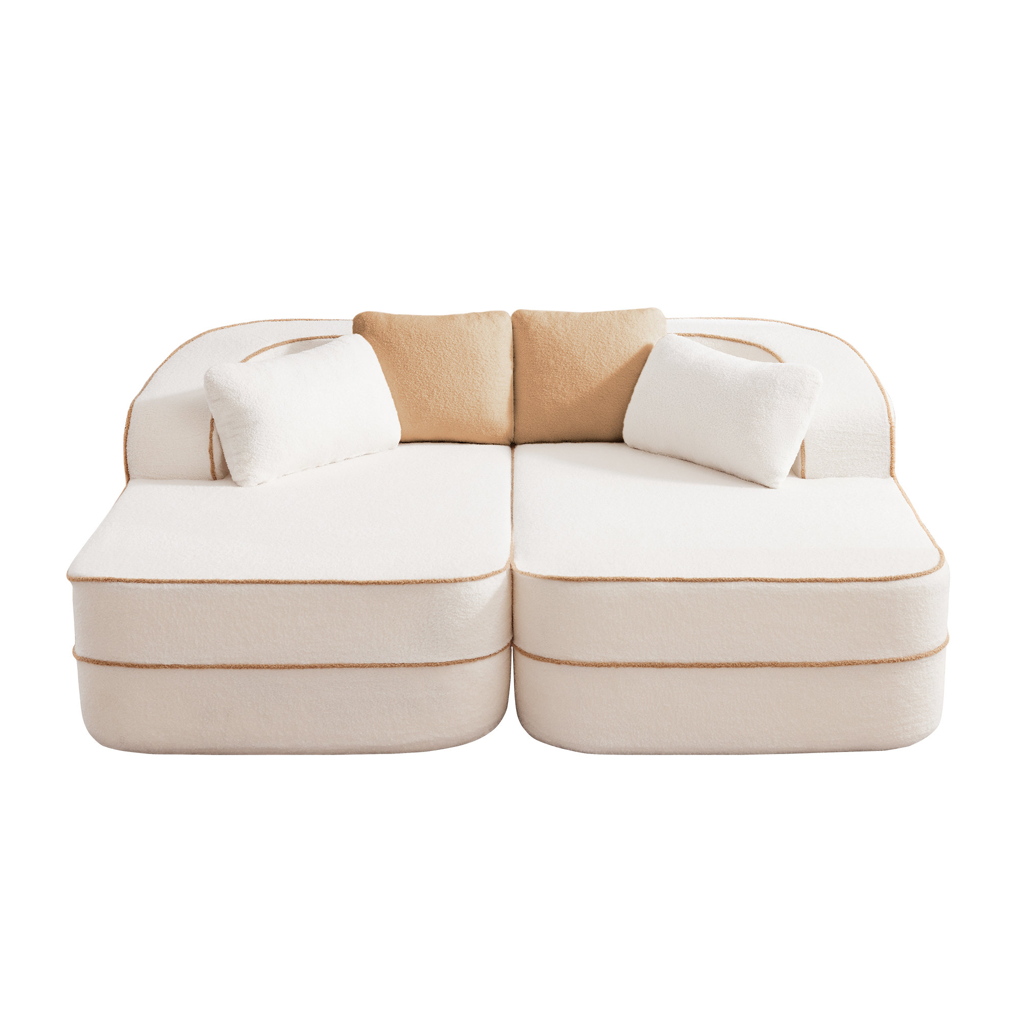Ebern Designs 2 Piece Living Room Set 77.2" Teddy Sectional with Double ...