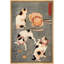 Illustration de chats japonais Ukiyo-e, reproduction de scène de chat rétro, impression sur toile encadrée-123405470-123405471