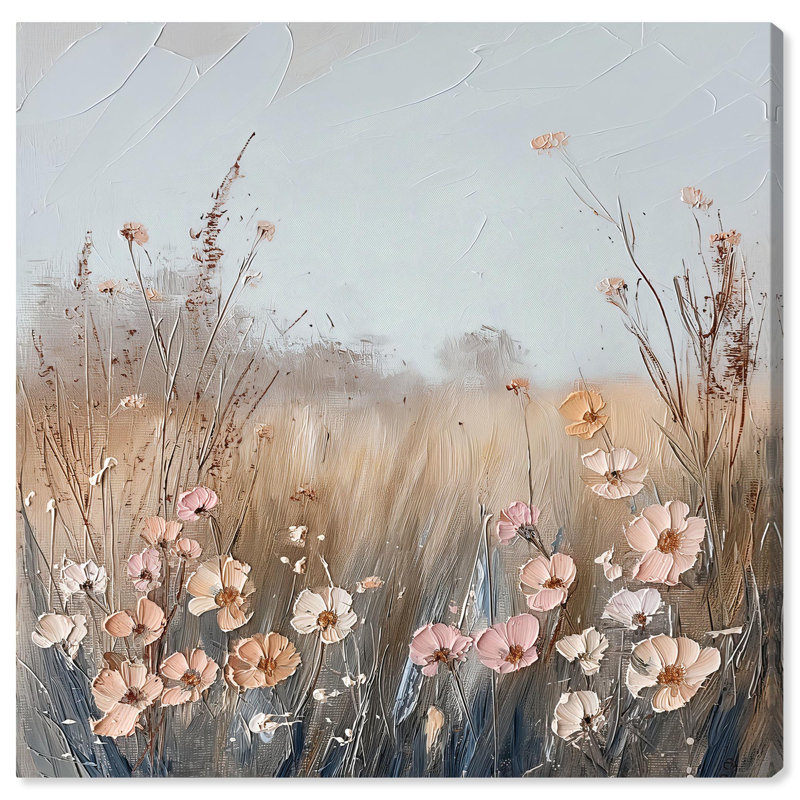 «Nutmeg Flower Fusion Canvas Farmhouse Floral Art» par Art Remedy, Toile tendue, H 12 po x l 12 po x P 1,5 po
