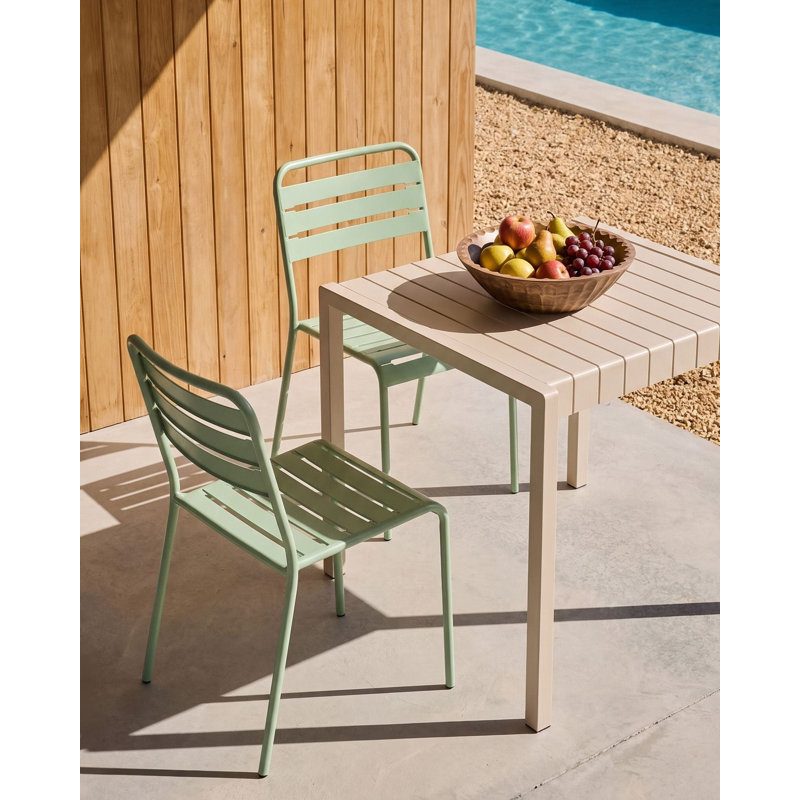 Stackable Outdoor Patio Dining Side Chair, Green