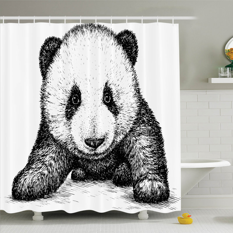 Ensemble de rideau de douche bébé ours, H 75 po x l 69 po