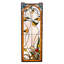 Tiffany Cat and Tulips Stained Glass Window