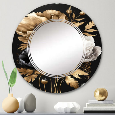 Philean Golden Gothic Floral Bouquet I - Miroir mural floral