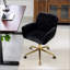 Chaise de bureau, chaise de bureau artificielle avec base en métal doré, chaise de bureau pivotante réglable-426485656