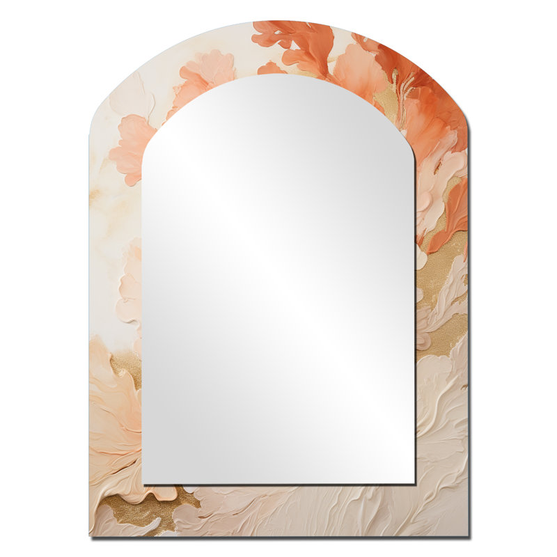 Miroir mural rose et blanc Coastal Coral Collage III - crème, 34 po x 25 po