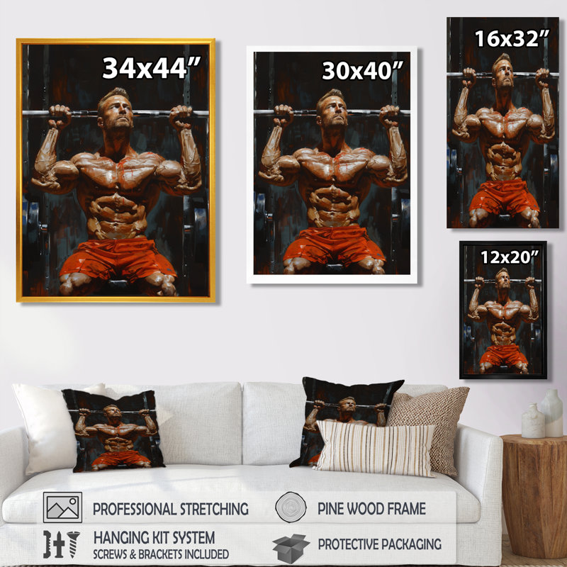 «Déterminée» haltérophile hommes de la concurrence I - décoration murale aérobie et de musculation