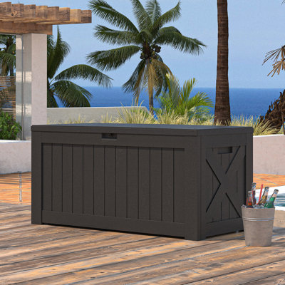 120 Gallons Water Resistant Lockable Deck Box