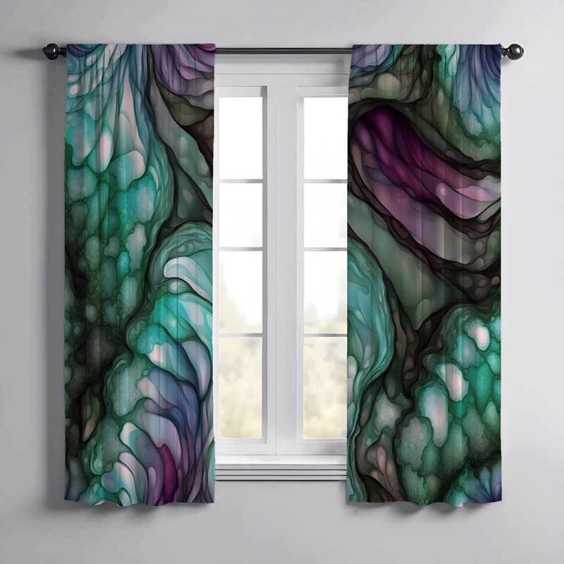 Paire de rideaux semi-transparents en polyester Everal, L 40 po x L 82 po
