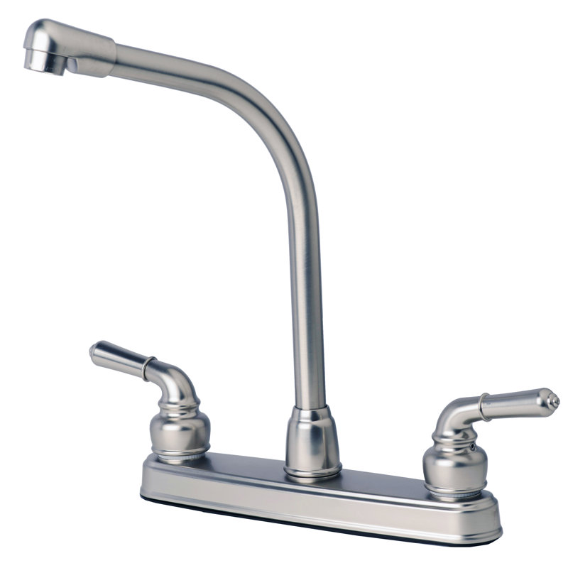 Laguna Brass Kitchen Faucet with Soap Dispenser, Stainless Steel