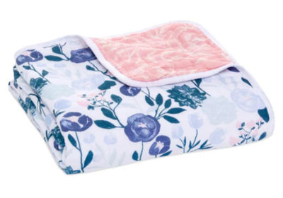 Couverture en mousseline, fleurs