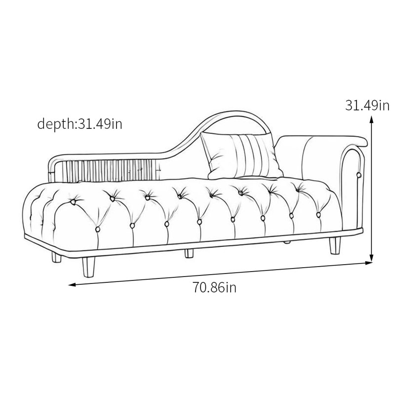 Chaise longue en similicuir de luxe, Orienté à droite