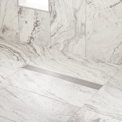 48" Patterned Linear Shower Drain - Stainless Steel