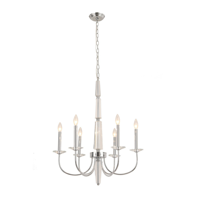 Hestia Lucite & Polished Chrome Chandelier