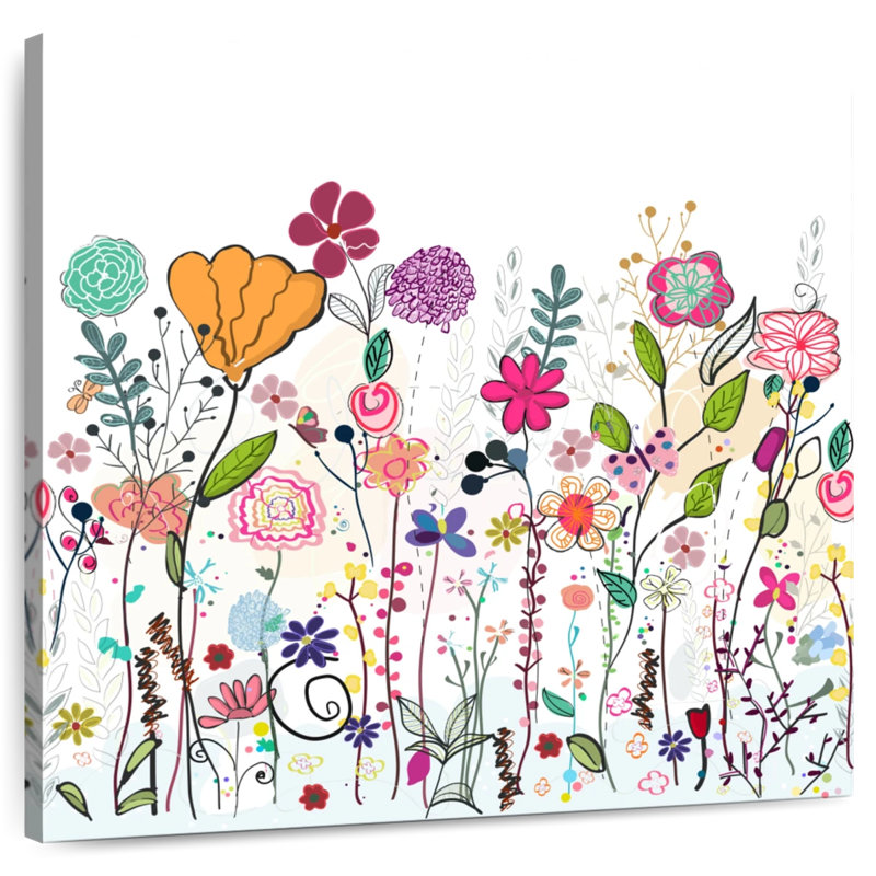 Champ de fleurs colorées Harnek, H 10 po x l 10 po