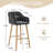 29.5'' Linen Upholstered Bar Stool with Wooden Legs-1300083061
