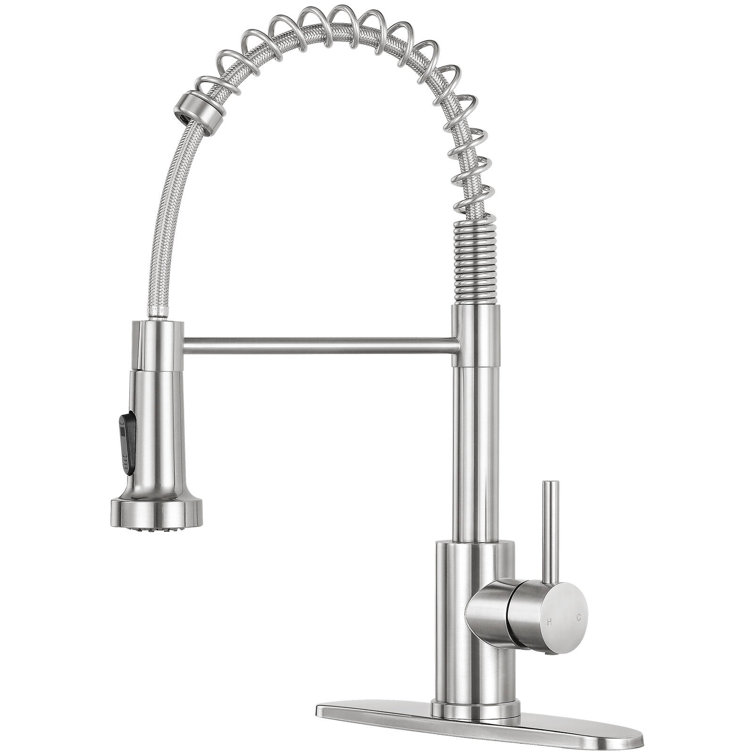 Single handle kitchen faucet with two pull-down water outlet modes