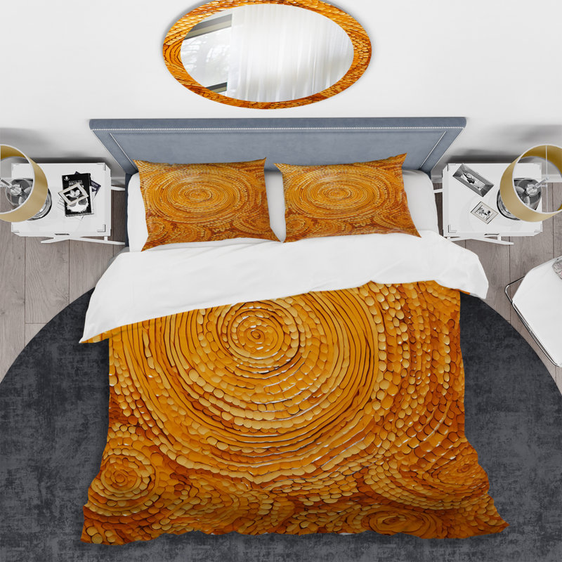 Ensemble de housse de couette Orange Floral Twilight Dream Abstract Collages IV - Abstract Collages