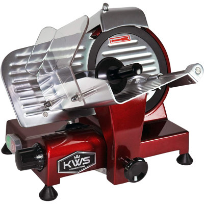 KWS 200W Electric Meat Slicer 7.67 Polytetrafluoroethylene Blade, Frozen Meat/ Deli Meat Slicer Low Noises