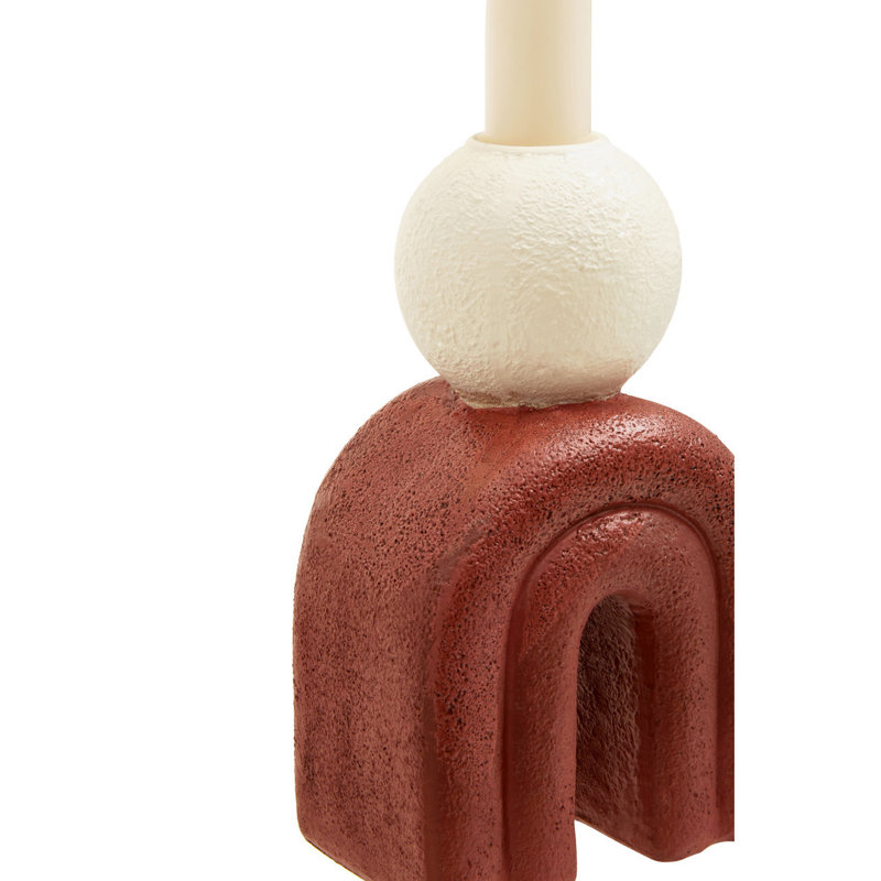 Stone Tabletop Candlestick, Red
