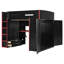 Lit mezzanine double avec bureau, lumières RVB, garde-robe et rangement, rouge-1226257153