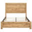 Grand lit avec finition rustique naturelle, dans une boîte, une tête de lit et des rails, protection de la surface en stratifié, lit de style chambre à coucher, éléments de cadre livrés, pour une performance durable,-1846342858