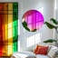 Miroir arc-en-ciel rond et coloré