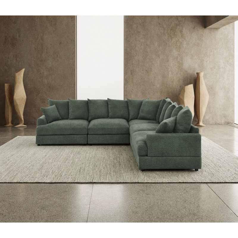 Canapé modulaire à assise profonde 5 pièces Harborstone, Vert