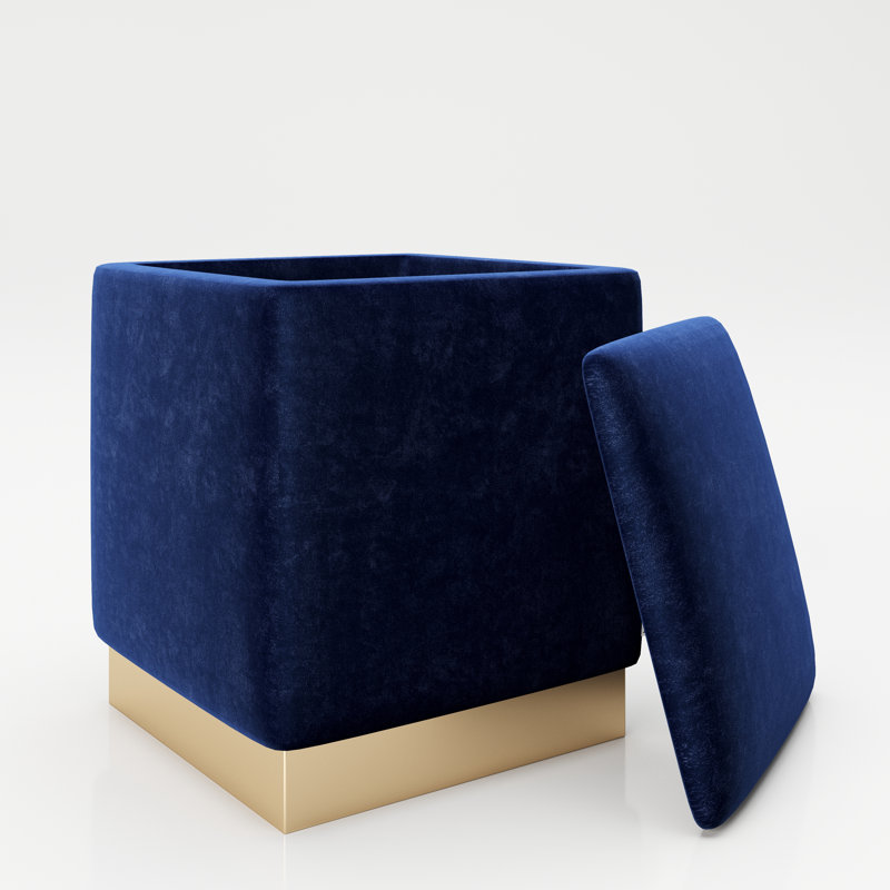Manufactured Wood Accent Stool, Dark Blue