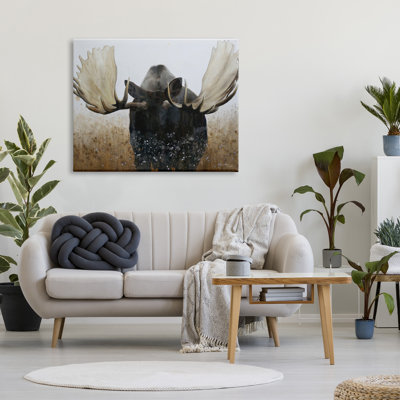 «Stupell Industries Moose Portrait», art mural moderne par Wellington Studio