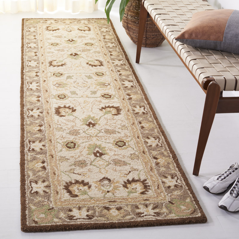 Tapis oriental en laine touffeté à la main Tingley, Tapis de couloir 2 pi 3 po x 8 pi