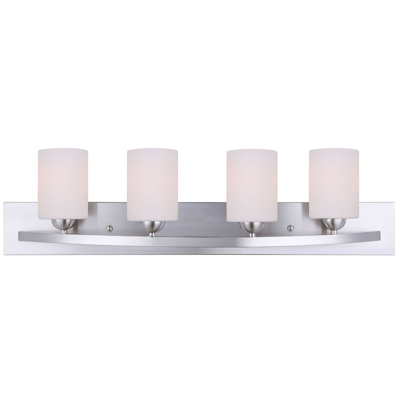 Luminaire à 4 lumières pour meuble-lavabo Custer, Étain brossé