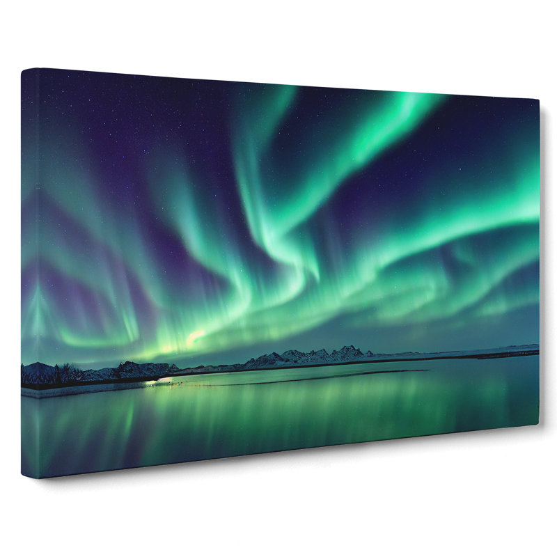 Tranquil Northern Lights - Wrapped Canvas Print, 35cm H x 50cm W x 3cm D