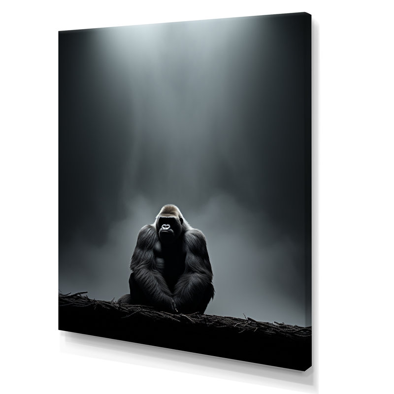 Gorille solitude, reproduction d'art sur toile, Toile tendue, H 20 po x l 12 po x P 1 po