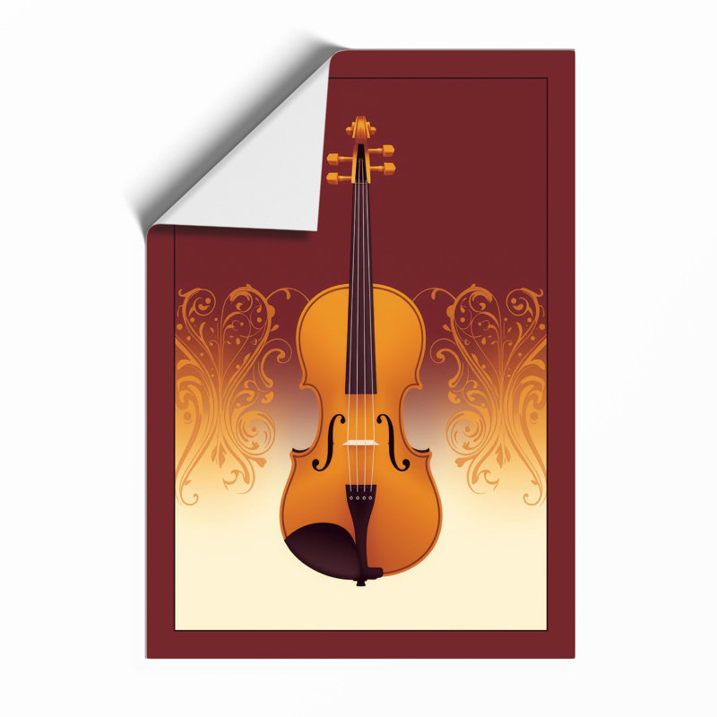 Violin in Gold Art Deco - Framed Print, A1 - 84.1 x 59.4 cm, Unframed
