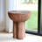 Outdoor Patio Three-Legged Wood-Grain Round MGO Side Table, Brown