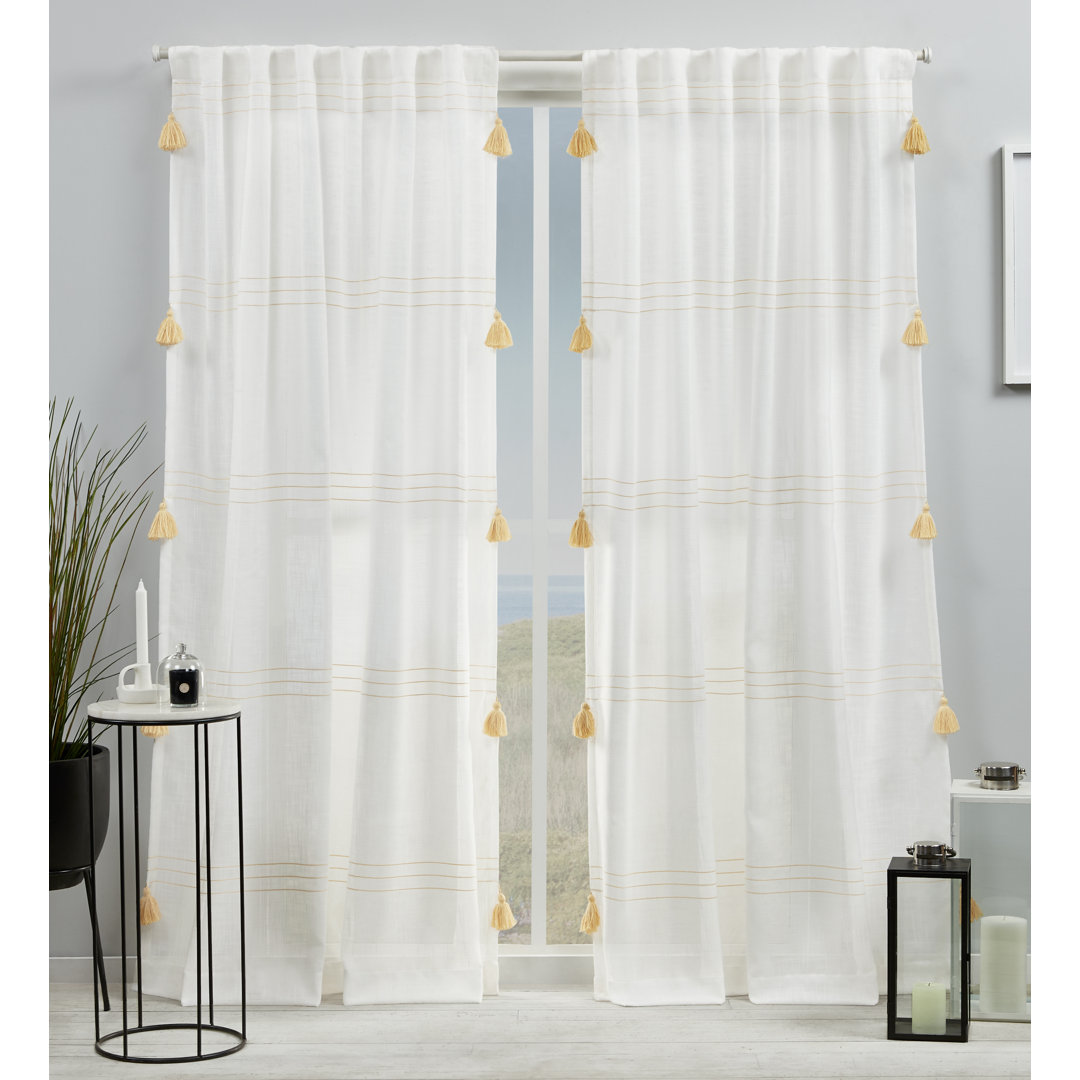 Kumsal Polyester Semi Sheer Curtains / Drapes Pair (Set of 2) Red Barrel Studio® Curtain