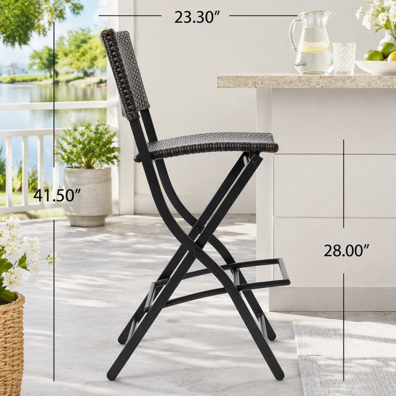 Chaise pliante en osier pour l'extérieur